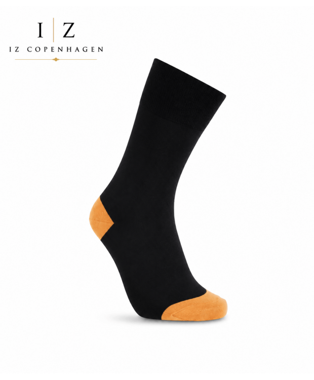 IZ Sock Copenhagen Bambusstrømper med Orange Hæl og Tå - Unisex- OUTLET