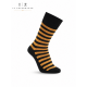 iZ Sock stribede bambusstrømper sort og orange unisex – størrelse 42–43