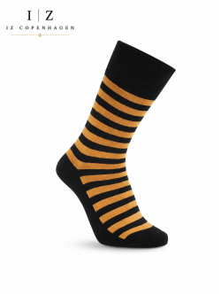 iZ Sock - Stribede bambusstrømper i sort og orange. Unisex