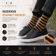 iZ Sock - Stribede bambusstrømper i sort og orange. Unisex
