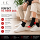 iZ Sock 6pak bambusstrømper i rød hæl og tå til unisex