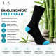 iZ Sock 6pak bambusstrømper i turkis hæl og tå til unisex