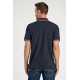 Bison polo i Navy med grøn, brun og hvid stribe til herre