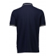 Bison polo i Navy med grøn, brun og hvid stribe til herre