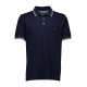 Bison polo i Navy med grøn, brun og hvid stribe til herre