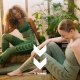Hummel CLEA Seamless Mid Waist Tights i Vetiver Melange til kvinder