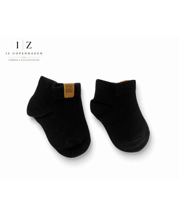 iZ Sock Luxury bambus-ankelstrømper sort til baby  -  15 - 22