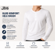 JBS langærmet Henley T-shirt i hvid med knapper til herre – størrelse S