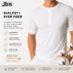 JBS halværmet Henley T-shirt i hvid med knapper til herre – L og XL