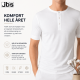 JBS halværmet Henley T-shirt i hvid med knapper til herre – L og XL