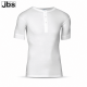 JBS halværmet Henley T-shirt i hvid med knapper til herre – L og XL