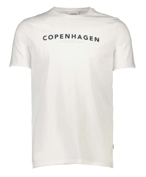 Lindbergh O-Neck T-shirt i hvid m. logo til herre