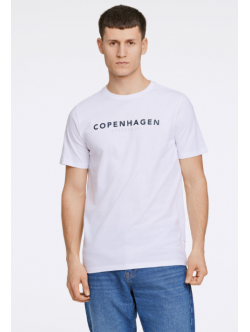 Lindbergh O-Neck T-shirt i hvid m. logo til herre