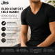 JBS 2-pak bambus t-shirt med V-hals i sort til herre