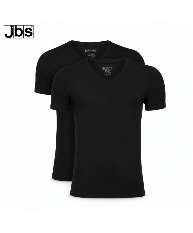 JBS 2-pak Bambus T-shirt med V-hals i Sort til Herre – Blød, Åndbar & Temperaturregulerende billede