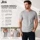 JBS bomulds T-shirt i meleret grå med rund hals til herre – L til 3XL