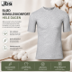 JBS bomulds T-shirt i meleret grå med rund hals til herre – L til 3XL