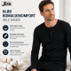 JBS langærmet bomulds t-shirt i sort med knapper til herre