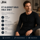 JBS langærmet bomulds t-shirt i sort med knapper til herre
