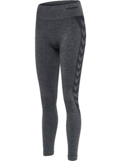 Hummel COCO Seamless Mid Waist Tights i Asphalt quiet shade melange til kvinder