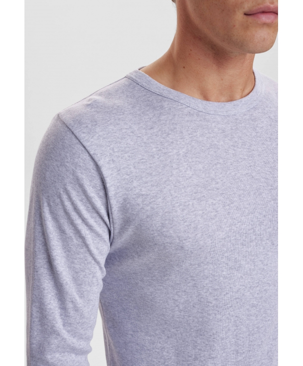 DOVRE Bomulds T-shirt i Grå med Rund Hals til Herre - 100% Bomuld