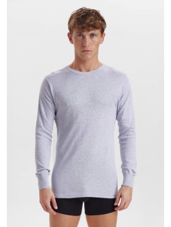 Dovre  bomulds T-shirt i grå med rund hals til herre