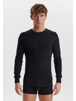 Dovre  bomulds T-shirt i sort med rund hals til herre