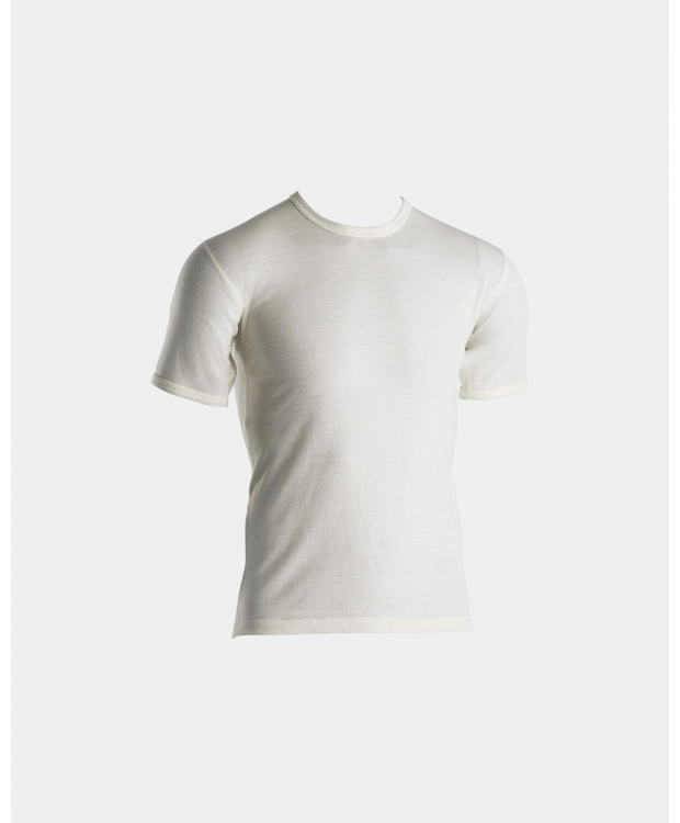 DOVRE Wool T-shirt i Hvid med Rund Hals til Herre – 100% Uld