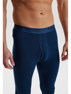Dovre navy lange bomuldsunderbukser med gylp til herre – S–2XL og 4XL