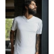  DOVRE Bomuld T-shirt i Hvid med V-hals til Herre – 100% Bomuld