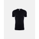 DOVRE Bomuld T-shirt 1/4 ærme i Sort med Rund Hals til Herre – 100% Bomuld