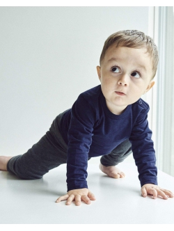 JBS of Denmark langærmet bodystocking i navy til baby | FSC bambus