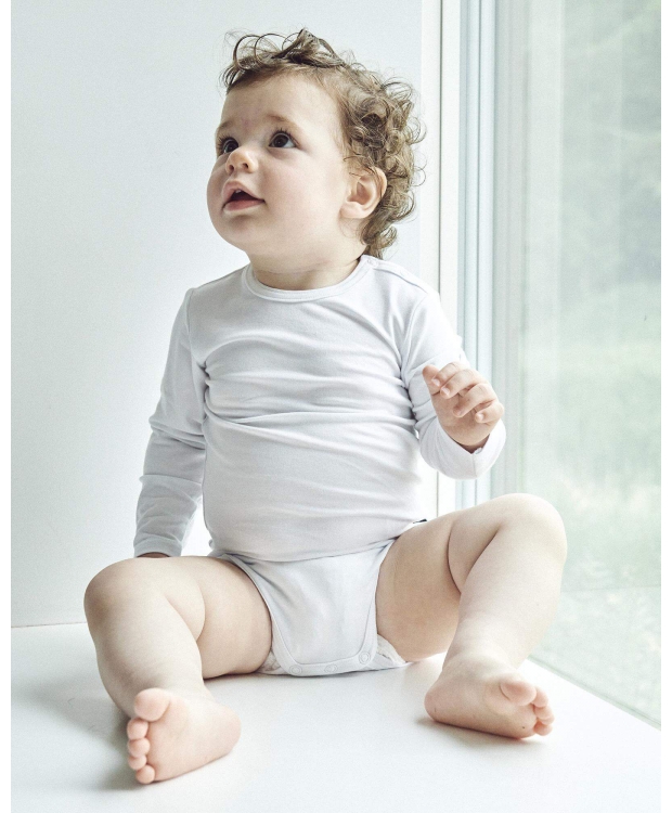 JBS of Denmark Langærmet Bodystocking i Hvid til Baby – FSC Bambus