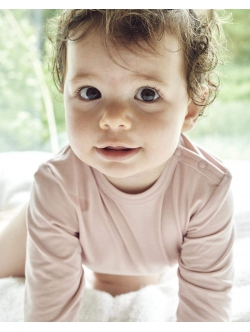 JBS of Denmark langærmet bodystocking i hvid til baby | FSC bambus