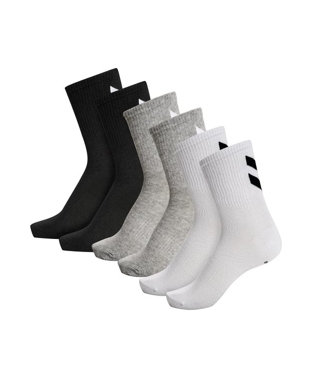 #3 - Hummel CHEVRON 6pak sportsstrømper i sort, hvid og lysegrå
