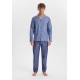 JBS blå Woven pyjamassæt til herre – aktive størrelser S, M, L, 2XL og 3XL