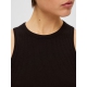 Selected ribbet tanktop i sort til kvinder