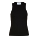 Selected ribbet tanktop i sort til kvinder
