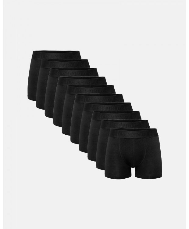 Resteröds 10-Pak Boxershorts i Sort til Herre – FSC Bambus & Økologisk Bomuld