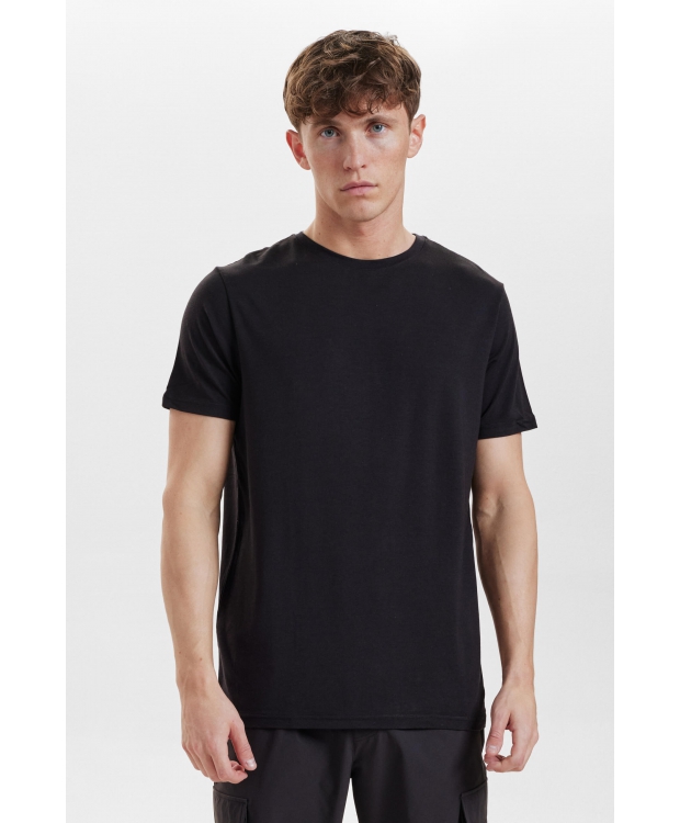 Resteröds Bambus T-Shirt i Sort med Rund Hals til Herre – FSC® Bambus & Økologisk Bomuld