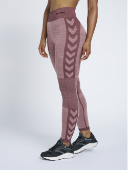 Hummel Clea Seamless Mid Waist Tights i Fudge/woodrose melange til kvinder