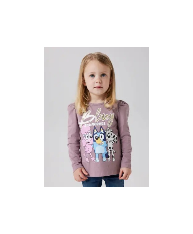 Name It NMFARIA Bluey langærmet bluse i rosa til piger