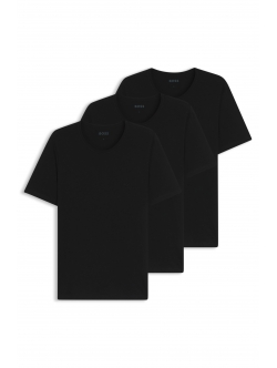 BOSS 3pak t-shirts med økologisk bomuld i sort, grå og hvid til herre.