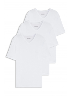 BOSS 3pak t-shirts med v-hals i hvid til herre
