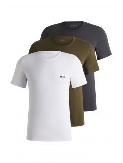 BOSS 3-pak t-shirts med rund-hals i forskellige farver til herre