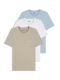 BOSS 3-pak t-shirts med rund-hals i hvid, blå og beige farver til herre