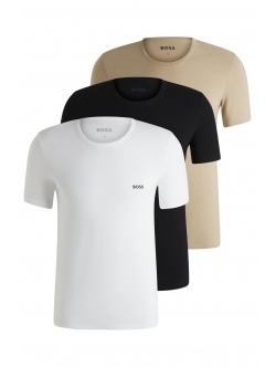 BOSS 3pak bomuld t-shirts i forskellige farver til herre | Regular fit