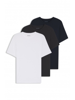 BOSS 3pak bambus t-shirts i multifarvet hvid, navy, og grå til herre