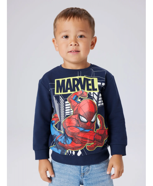 NAME IT Spider-Man sweatshirt marineblå dreng