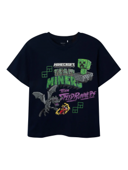 Minecraft T-shirt marineblå dreng